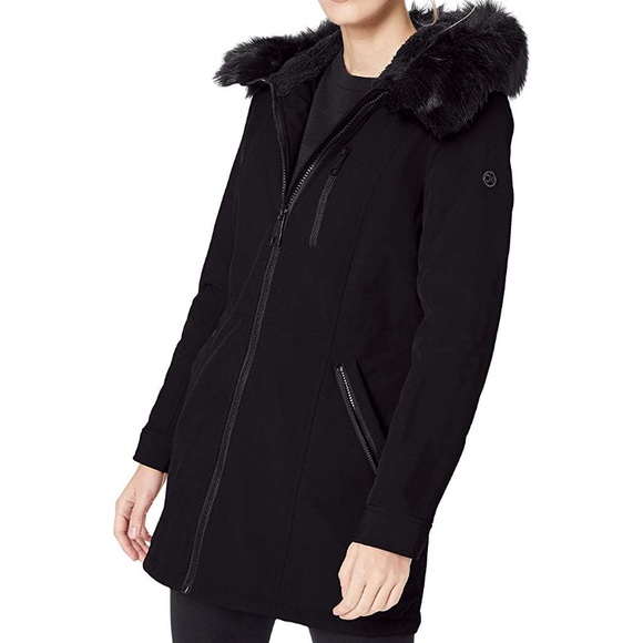 calvin klein black parka